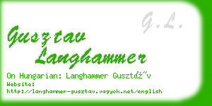 gusztav langhammer business card
